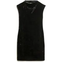 Superdry Superdrytil kvinder. W8011934A Velvet Bodycon kjole sort (L), Casual, Party, Polyester, Uden ærmer/stropper