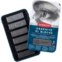 Derwent XL Graphite Blocks - med 6 stk. i tinæske