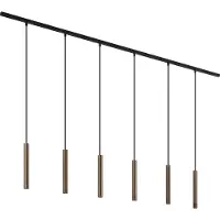 QAZQA Moderne skinnesystem med 6 pendellamper bronze 1-faset - Slimline Keno