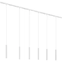 QAZQA Moderne skinnesystem med 6 hvide pendellamper 1-faset - Slimline Keno