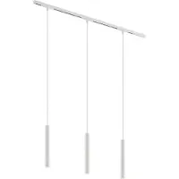 QAZQA Moderne skinnesystem med 3 hvide pendellamper 1-faset - Slimline Keno