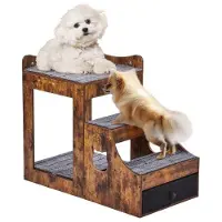 Vevor Køjeseng til kæledyr med aftagelige trapper, vinduessæde til hund/kat med opbevaring, seng i flere niveauer, vinduessæde til hund, sovesofa ved siden af ​​sengen, lille siddeplatform til kæledyr