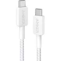 Anker - USB-kabel - USB-C (han) til USB-C (han) - 1 m - flettet, Fast Charging op til 60 W - hvid