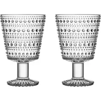 Iittala Kastehelmi glas på fod 26cl 2 stk Klar