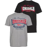 Lonsdale Bluser & t-shirts 'Gearach' blå / grå-meleret / rød / sort