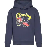 Lego Wear Hættetrøje - LWScout 708 - Dark Navy m. Print - - 4 år (104) - Hættetrøje