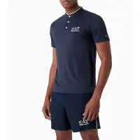 Emporio Armani EA7til mænd. 8NPT21_PJEMZ Polo Ventus7 M Serafino marine (M), Sport, Tennis/padeltennis, Polyester, Korte ærmer, Blå