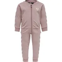 Hummel Sweatsæt - HMLBille - Rosa m. Hvid - - 2 år (92) - Sweatsæt