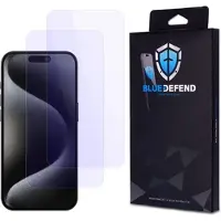 BlueDefend iPhone 15 Pro Anti-Blue Light Skærmbeskyttelse Hærdet Glas - 2 stk.