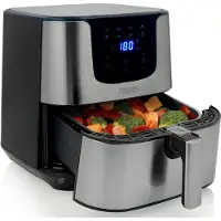 Princess Deluxe 182060 - Varmluftsrister - 5.5 liter - 1700 W - rustfrit stål