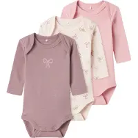 Name it Body l/æ - Noos - NbfBody - 3-pak - Barely Pink - - 56 - Body L/Æ