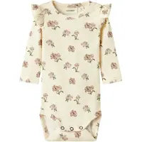 Lil´ Atelier Lil' Atelier Body l/æ - Rib - NbfGavo - Turtledove/PEONY - - 1 år (80) - Body L/Æ