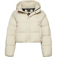 Superdry Superdrytil kvinder. W5011265A Kort quiltet jakke Cocoon hvid (L), Casual, Nylon