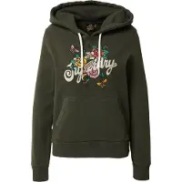Superdry Superdrytil kvinder. W2011958A Grafisk sweatshirt med hætte Tattoo Script grøn (XS), Casual, Sport, Bomuld