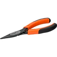 Bahco Spidstang, Ergonomisk to-komponent håndtag, 1,62 cm, 7,3 cm, 8,5 mm, Polypropylen (PP), Stål, Termoplast, Sort, Orange, 200 mm