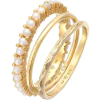 Elli Ring 'Pearl' guld / perlehvid