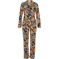 s.Oliver Pyjamas beige / mørkeblå / orange