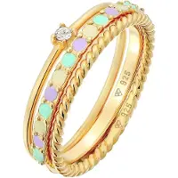 Elli Ring lysegul / guld / mint / lavendel