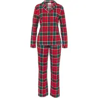 LASCANA Pyjamas mørkegrøn / rød