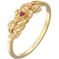 Elli Ring 'Blume' guld / blodrød