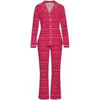LASCANA Pyjamas 'XMas Dog Classic' rød / hvid