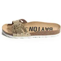 Bayton Pantoletter 'Athena' sand / guld / sort