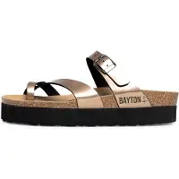 Bayton Pantoletter 'Andromac' guld / sort