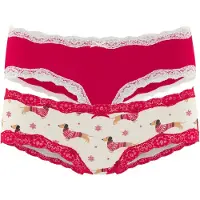 LASCANA Slip creme / blandingsfarvet / cranberry