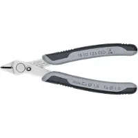 Knipex 78 03 125 ESD, Diagonaltang, Rustfrit stål, Stål, Plast, Sort, Grå, 125 mm, 55 g