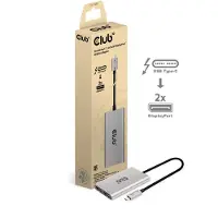 Club 3D - Videoadapter - 24 pin USB-C (han) til DisplayPort (hun) - Thunderbolt 3 / DisplayPort 1.4 - 23.5 cm - 8K60 Hz support