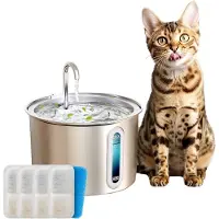 Oneisall Cat Water Fountain Stainless Steel 2L - Stainless steel