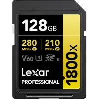 Lexar Professional GOLD Series - Flashhukommelseskort - 128 GB - Video Class V60 / UHS-II U3 / Class10 - 1800x - SDXC UHS-II