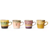 HK Living 70's ceramics Americano krus 4-pak 26 cl Radiant