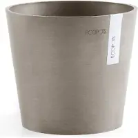Ecopot's Amsterdam Mini Holdbar Rund Genanvendt Blomsterkrukke, Taupe, 7"