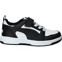 Puma Rebound V6 Lo Kids' Sneakers, Shoes, White/Black, 29