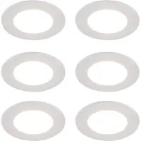 QAZQA Sæt med 6 indbyggede spots hvide inkl. Dim to Warm LED 7W IP65 - Blanca