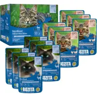 Bozita Steriliserede stykker i sauce med kød - vådfoder til katte Multibox 12 x 85g