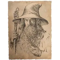 Weta Workshop Hobbitten Portræt Af Gandalf Den Grå Plakat 21x28 Cm
