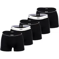 BOSS BOSStil mænd. 50475275 Pakke med 5 sorte, elastiske bib shorts med elastik (XL), Afslappet, Bomuld