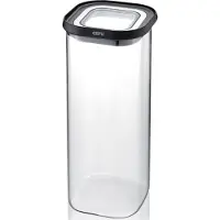 GEFU PANTRY, Container, Rektangulær, 1,9 L, Sort, Transparent, Borosilikatglas, Plast, Silikone, Rustfrit stål, 110 mm