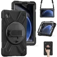ESTUFF AUSTIN Beskyttende Etui med Hånd- og Skulderrem til Samsung Galaxy Tab A9+, Sort, ES681861-BULK