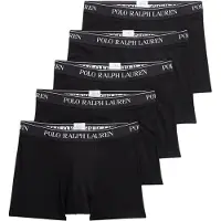 Ralph Lauren Polo Ralph Laurentil mænd. 714864292001 Pakke med 5 sorte RL boksershorts sort (L), Afslappet, Bomuld
