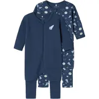 Name it Natdragt - Noos - NbmNightsuit - 2-pak - Dark Denim - - 50 - Natdragt