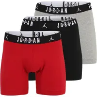 Jordan Boksershorts 'FLIGHT Cotton Core Boxer Briefs' grå-meleret / rød / sort / hvid