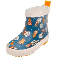 Playshoes Gummistøvler brun / petroleum / orange / hvid