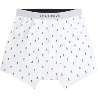 Scalpers Boksershorts 'Just Skull' sort / hvid