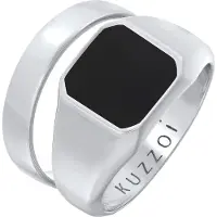 KUZZOI Ring sort / sølv