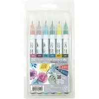 Kuretake Zig Clean Color Real Brush 6 farver s?t r?gede farver