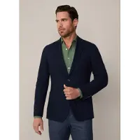 Hackett London Hackett Londontil mænd. HM443415 Amerikansk navy tekstureret jakke (40/32), Casual, Party, Bomuld, Klassisk, Lange ærmer, Blå