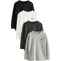 Next Shirts grå-meleret / mørkegrøn / sort / hvid